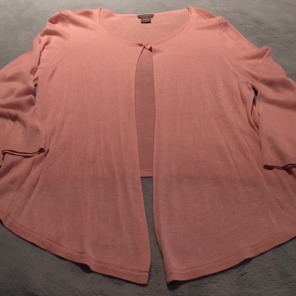 Ann Taylor pink peach cardigan PL NWOT